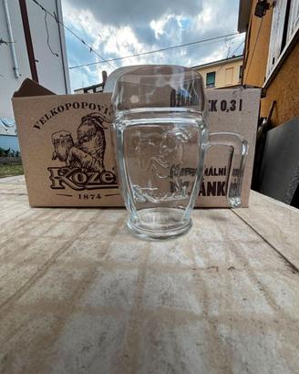 6 bicchieri Kozel 33 cl in vetro con manico