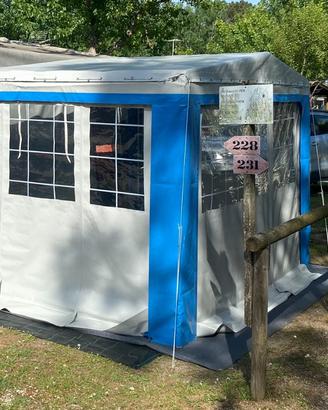 Gazebo 3x2 chiuso su tre lati pvc pesante