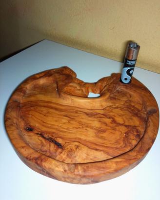 Posacenere in legno d'ulivo