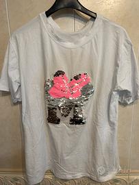 Maglietta Donna color bianca con farfalla .