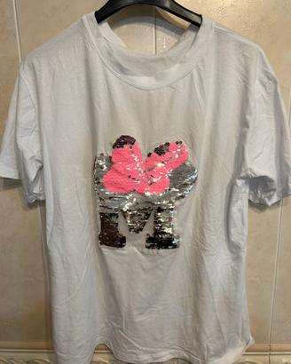 Maglietta Donna color bianca con farfalla .