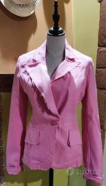 Giacca di cotone rosa da donna Phard borchiata