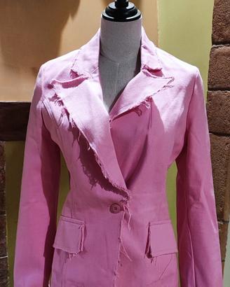 Giacca di cotone rosa da donna Phard borchiata