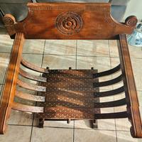 Sedia savonarola intarsiata pieghevole antica