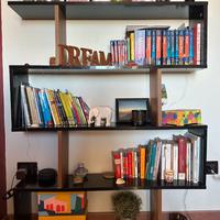 Libreria Design Moderno Nero/Noce