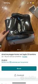 stivali hunter neri taglia 32