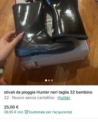 stivali hunter neri taglia 32