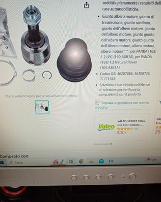 Kit giunti omocinetici, per Fiat panda e Fiat 500