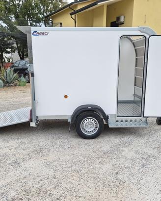 RIMORCHIO CARRELLO FURGONATO CRESCI 650 F CON RAMP
