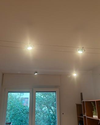 Sistema illuminazione lamapadario a faretti a cavo