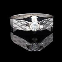 ANELLO SOLITARIO UOMO ORO 18 KT BRILLANTE 0.33 CT