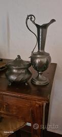 vaso e zuccheriera in peltro 