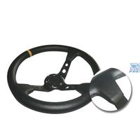 VOLANTE INVERTITO IN ECOPELLE NERA CON BRACCI NERI