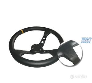 VOLANTE INVERTITO IN ECOPELLE NERA CON BRACCI NERI