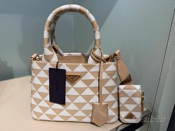 Borsa tote prada symbole piccola in jacquard