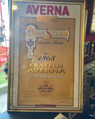 Insegna targa pubbli.vintage amaro Averna 80/90