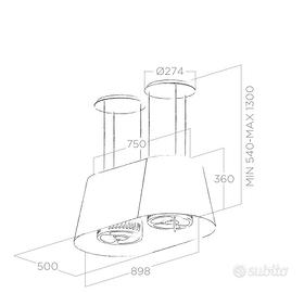 Cappa a isola Elica Twin, acciaio inox, €500