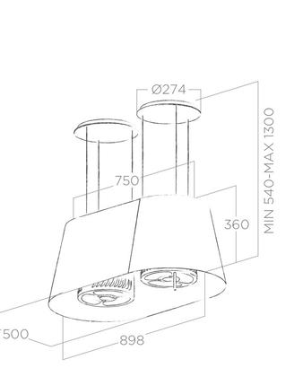 Cappa a isola Elica Twin, acciaio inox, €500