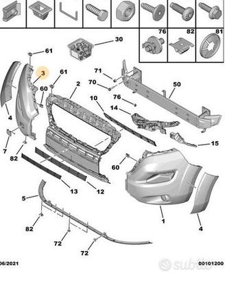 Paraurti anteriore destro peugeot fiat citroen