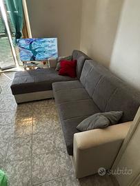 Divano letto angolare con penisola reversibile