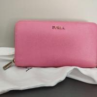 Portafoglio a soffietto Furla con zip rosa qcceso