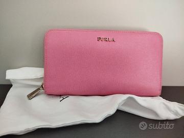 Portafoglio a soffietto Furla con zip rosa qcceso