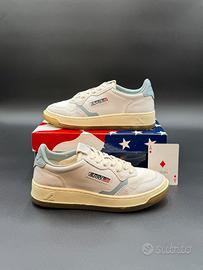 Autry sneakers medalist low bianche e azzurre, 37