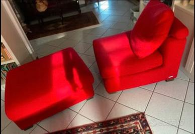 Poltrona divano puff rossa Poltrone Sofà dormeuse