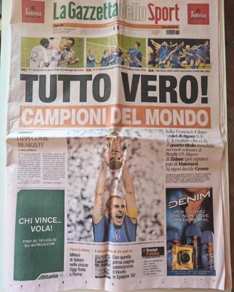 GAZZETTA DELLO SPORT ITALIA CAMPIONE DEL MONDO 200