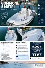 Gommone 5 metri Suzuki 40/70 CV 4T SENZA PATENTE