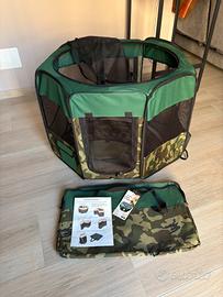 Box color militare per cuccioli cani/gatti nuovo