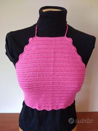 Crop top uncinetto