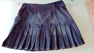 gonna jeans a pieghe