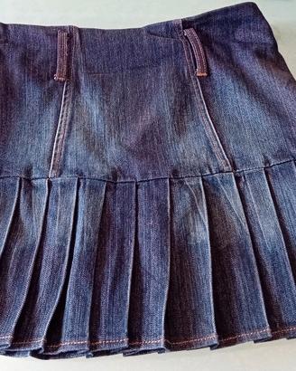 gonna jeans a pieghe