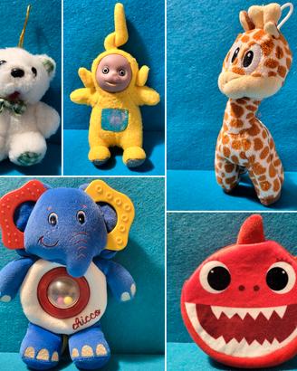 5 Peluche - Elefante Chicco, Giraffa Ferrero, Orso