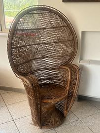 2 Poltrone a Pavone in Vimini