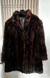 Peliccia donna in visone marrone scuro