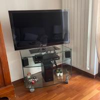 CARRELLO PORTA TV IN VETRO