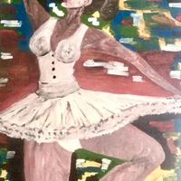 Ballerina, quadro olio su tela.