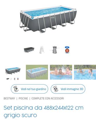 piscina Best Way 488x244x122cm,pompa sabbia, acces