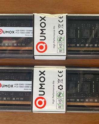 Qumox Ram 4GB+4GB  DDR3 DIMM 1333Mhz
