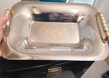 Vassoio acciaio oro
