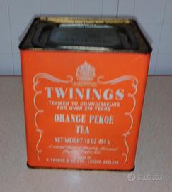 Scatola di latta tè Twinings grande  454 g anni 70