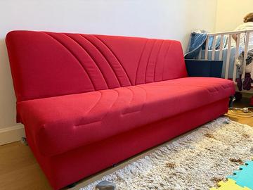 Divano letto rosso