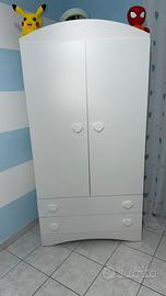 Set cameretta bambini bianco con cuori