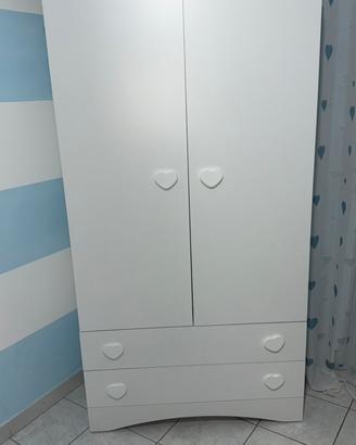 Set cameretta bambini bianco con cuori