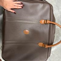 Borsa da viaggio vintage Trussardi in pelle Crespo