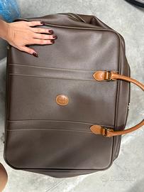Borsa da viaggio vintage Trussardi in pelle Crespo