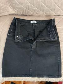 Gonna Bershka jeans nero Denim taglia 38