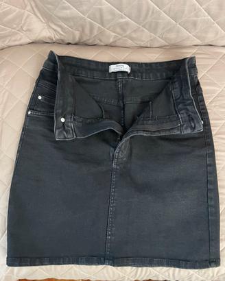 Gonna Bershka jeans nero Denim taglia 38